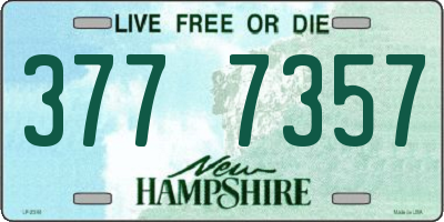 NH license plate 3777357