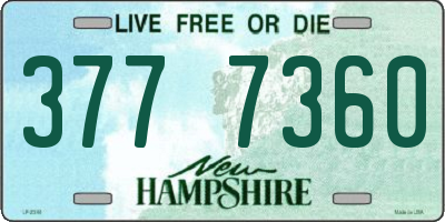 NH license plate 3777360