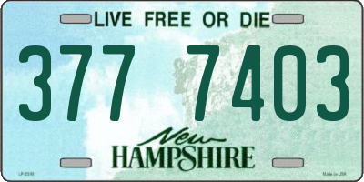 NH license plate 3777403