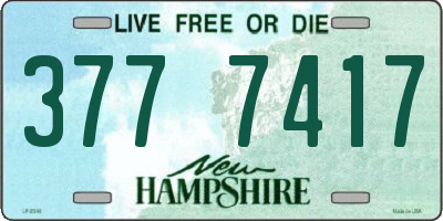 NH license plate 3777417