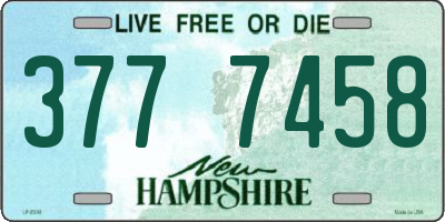 NH license plate 3777458