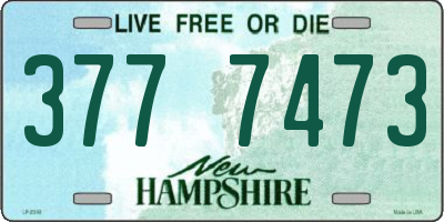 NH license plate 3777473