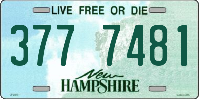 NH license plate 3777481