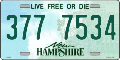 NH license plate 3777534