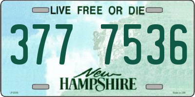 NH license plate 3777536