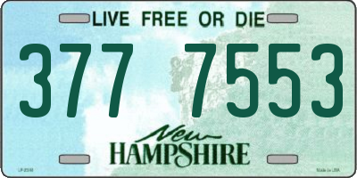 NH license plate 3777553