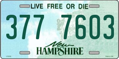 NH license plate 3777603