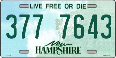 NH license plate 3777643
