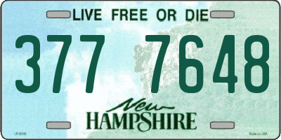 NH license plate 3777648