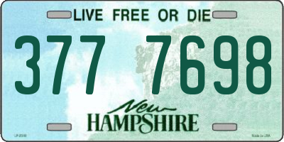 NH license plate 3777698
