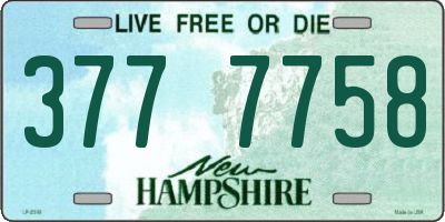 NH license plate 3777758