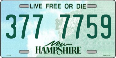 NH license plate 3777759