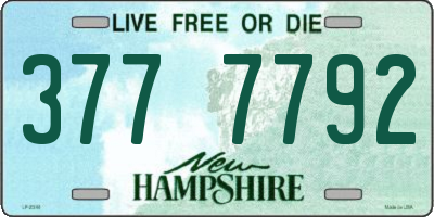 NH license plate 3777792