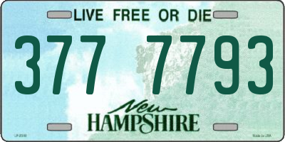 NH license plate 3777793