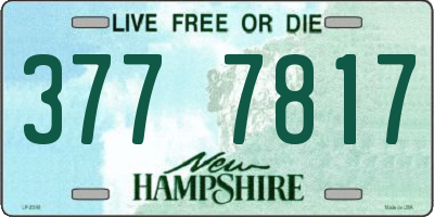 NH license plate 3777817