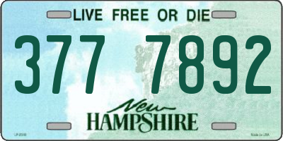 NH license plate 3777892