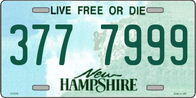 NH license plate 3777999