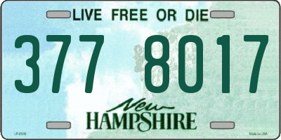 NH license plate 3778017