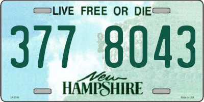 NH license plate 3778043