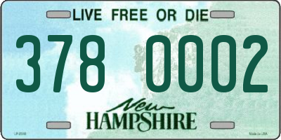 NH license plate 3780002
