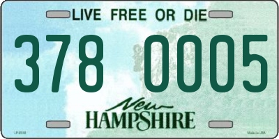 NH license plate 3780005