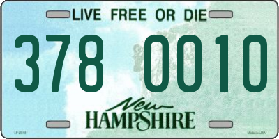 NH license plate 3780010
