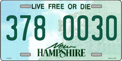 NH license plate 3780030