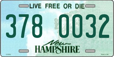 NH license plate 3780032