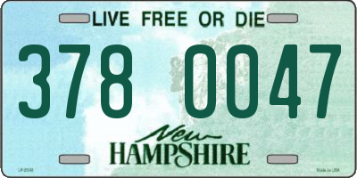 NH license plate 3780047
