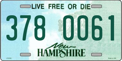 NH license plate 3780061