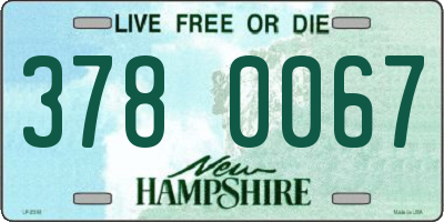 NH license plate 3780067
