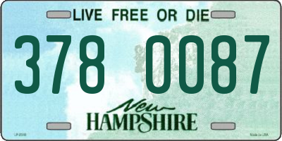NH license plate 3780087