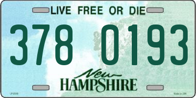 NH license plate 3780193