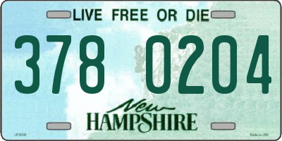 NH license plate 3780204