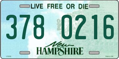 NH license plate 3780216