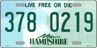 NH license plate 3780219
