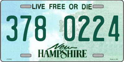 NH license plate 3780224