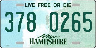 NH license plate 3780265