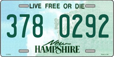 NH license plate 3780292