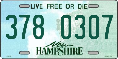 NH license plate 3780307