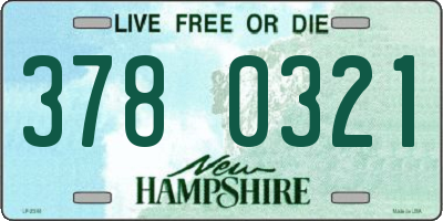NH license plate 3780321