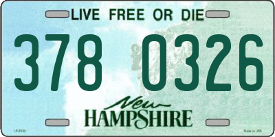 NH license plate 3780326