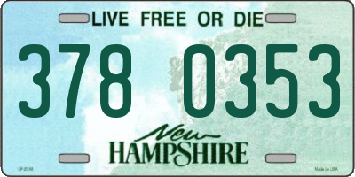 NH license plate 3780353