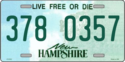 NH license plate 3780357