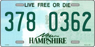 NH license plate 3780362