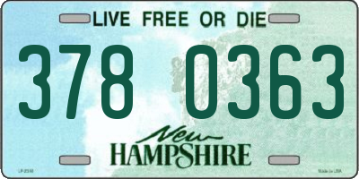 NH license plate 3780363