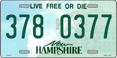 NH license plate 3780377