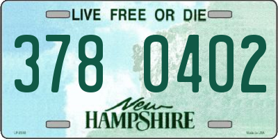 NH license plate 3780402