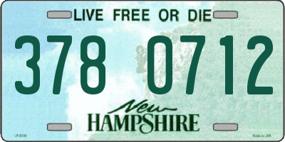 NH license plate 3780712