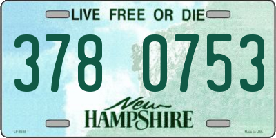 NH license plate 3780753